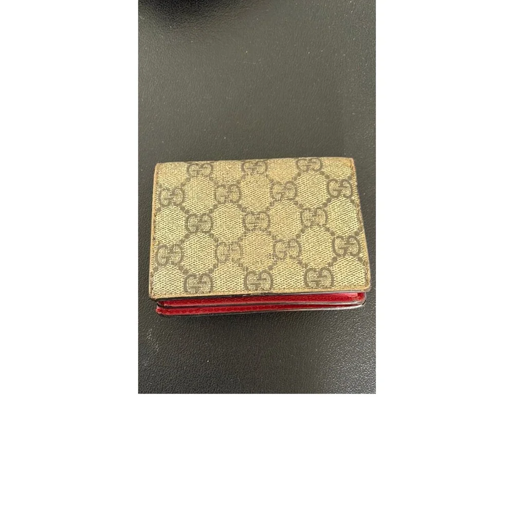 GUCCI Cherry GG Monogram Supreme Canvas Compact Bi Fold Wallet 476050 - Picture 11 of 12
